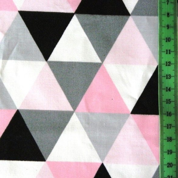 TRIA, geometrikus mintás, extra széles pamutvászon - rózsaszín