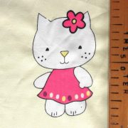 Hello Kitty, extra széles, cica mintás pamutvászon, krém