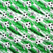 GOÓL, foci mintás extra széles pamutvászon - zöld