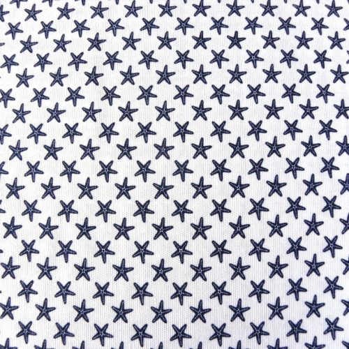 ESTRELA, fehér-kék tengericsillag mintás lakástextil, dekorvászon