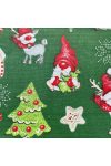 RUDI, karácsonyi mintás loneta lakástextil dekorvászon - zöld