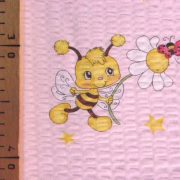 MAJA, méhecske mintás, rózsaszín, pamut krepp vászon