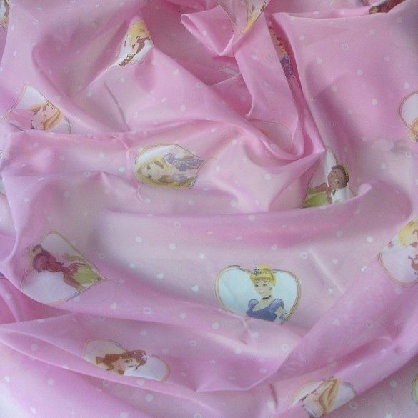 CINDERELLA, hercegnők mintás rózsaszín fényáteresztő voile