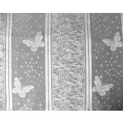 Fehér vitrázsfüggöny pillangós mintával - 60 cm magas
