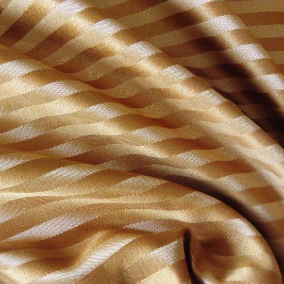 TIBOLD, egyszerű csíkos mintás, arany dekorfüggöny anyag, 145 cm széles