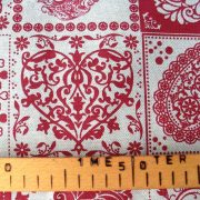 Amore spanyol lakástextil, natúr-bordó - 140 cm széles 