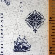CARTA NAUTICA, hajós mintás lakástextil dekorvászon