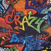 CRAZY, graffiti mintás lakástextil, dekorvászon