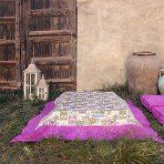 BOTANIC, spanyol lakástextil, dekorvászon, lila