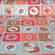 SHELLEY patchwork mintás narancs-bézs lakástextil, dekorvászon