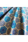 RICHMOND, spanyol lakástextil, hatszög csipkemintás, kék, 280 és 140 cm széles