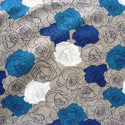 MADISON, spanyol lakástextil, rózsamintás, kék