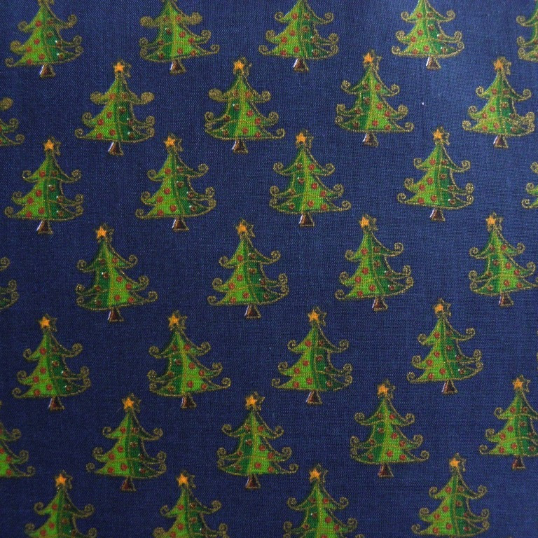 Image of ABIETE, kis fenyőfás kék karácsonyi pamut-poliészter vászon anyag
